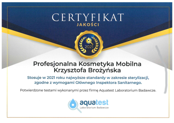 Certyfikat jakości