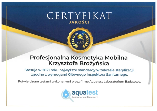 Certyfikat jakości